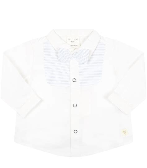 camicia bianca burberry neonato|Camicia bianca per neonato con ricamo logo Burberry Kids.